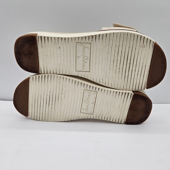 Sam Edelman Womens Ariane Platform Slide Sandals Cream Leather Tortoise Buckle 6 - Picture 8 of 11